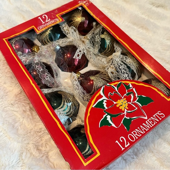 Vintage Rauch Red Glass Ball Christmas Ornaments Box Of 18 - Picture 15 of 15